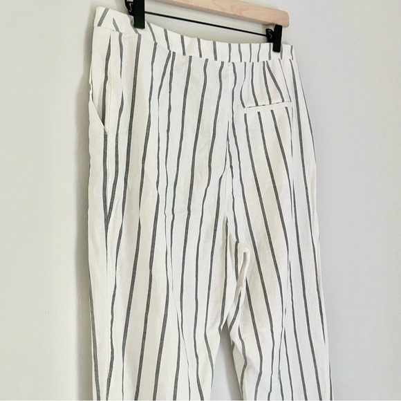 NWT ASOS‎ Linen Blend Striped Pants White Black Women’s Size 8 - Picture 5 of 9
